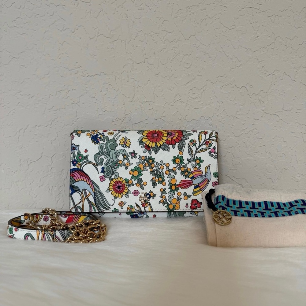 Tory Burch Emerson Printed Chain Wallet